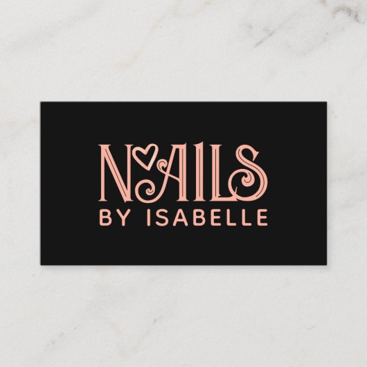 爪、 ネイルテックネイルアートピンクロゴブラック 名刺 (正面)