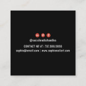 爪、 ネイルテックネイルアートブラックスクエアビジネスカード スクエア名刺 (裏面)