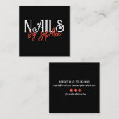 爪、 ネイルテックネイルアートブラック スクエア名刺 (正面/裏面)