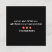 爪、 ネイルテックネイルアートブラック スクエア名刺 (裏面)