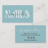 爪、 ネイルテックネイルアートブルー 名刺 (正面/裏面)