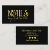 爪、 ネイルテックネイルアート金ゴールドブラック 名刺 (正面/裏面)