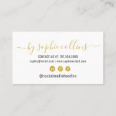 爪、 ネイルテックネイルアート金ゴールドホワイト 名刺 (裏面)