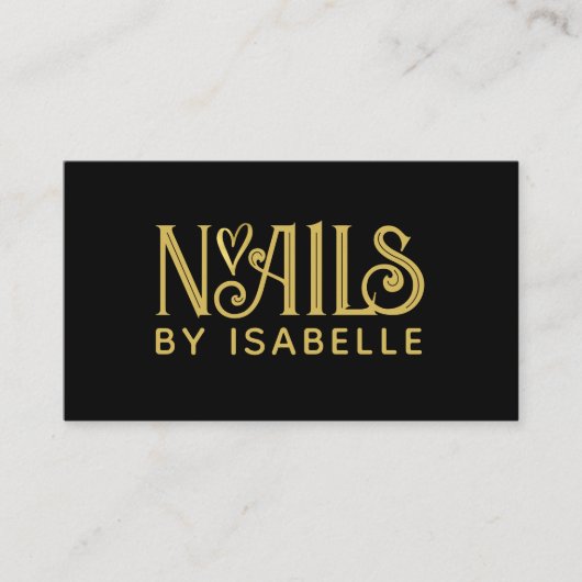 爪、 ネイルテックネイルアート金ゴールドロゴブラック 名刺 (正面)