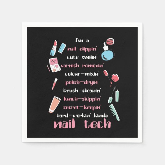 爪、 ネイルテックビューティシアンフィンガーネイル爪、 ネイルテックギフト スタンダードカクテルナプキン (正面)