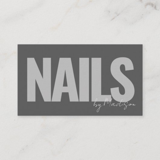 爪、 ネイルテックプロフェッショナルサロングレータイポグラフィ 名刺 (正面)