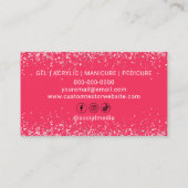 爪、 ネイルテックホットピンクグリッター用名刺 名刺 (裏面)