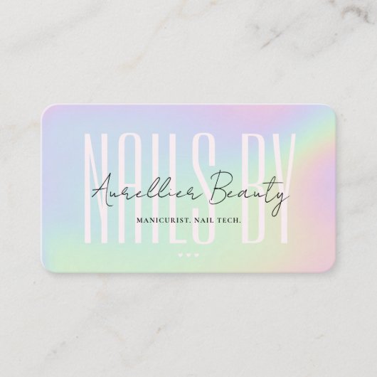 爪、 ネイルテックマニキュリストアーティストホログラフィーモダン 名刺 (正面)