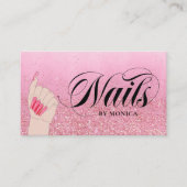 爪、 ネイルテックマニキュリストバラレッドグラムグリッターサロン 名刺 (正面)