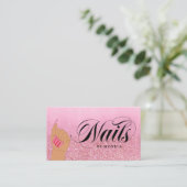 爪、 ネイルテックマニキュリストバラレッドグラムグリッターサロンB 名刺 (スタンド正面)