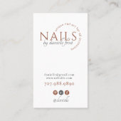 爪、 ネイルテックモダンテラコッタタイポグラフィ 名刺 (裏面)