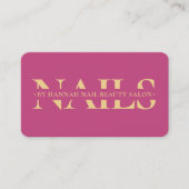 爪、 ネイルテックモダンモノグラム爪、 ネイルマニキュリストピンク 名刺 (正面)