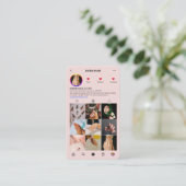 爪、 ネイルテックモダンラッシュスタイリストピンクの名刺 コーリングカード (スタンド正面)