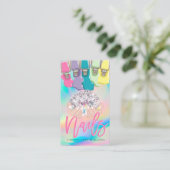 爪、 ネイルテックレインボーポーランドハンドロゴネイルサロンバス 名刺 (スタンド正面)