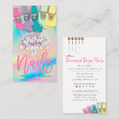 爪、 ネイルテックレインボーポーランドハンドロゴネイルサロンバス 名刺 (正面/裏面)