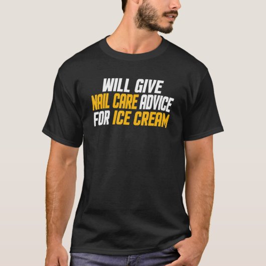爪、 ネイルテック与えウィルアドバイス気にfor Ice Crea Tシャツ (正面)