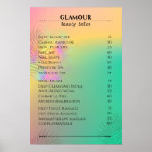 爪、 ネイルテック価格リストカラフル抽象芸術水色 ポスター (正面)