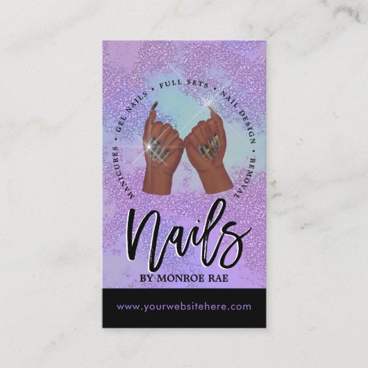 爪、 ネイルテック/爪、 ネイルサロンパープルグラム美しい 名刺 (正面)