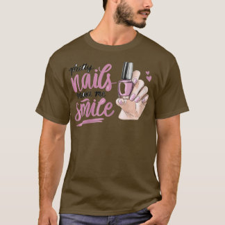 爪、 ネイルテックIラブカウト爪、 ネイルスタジオテクニシャン Tシャツ