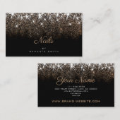 爪、 ネイルデザイナールミナンスゴールデングリッターグラムスターズ 名刺 (正面/裏面)