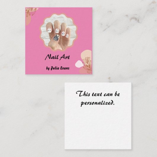 爪、 ネイルデザインアクリルフローラ名刺 エンクロージャーカード (正面/裏面)