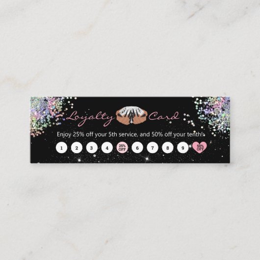 爪、 ネイルデザインサービス顧客割引ロイヤリティカード ロイヤリティカード (正面)