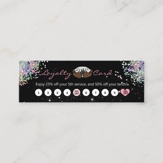 爪、 ネイルデザインサービス顧客割引ロイヤリティカード ロイヤリティカード (正面)