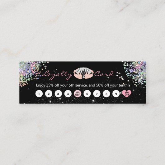 爪、 ネイルデザインサービス顧客割引ロイヤリティカード ロイヤリティカード (正面)