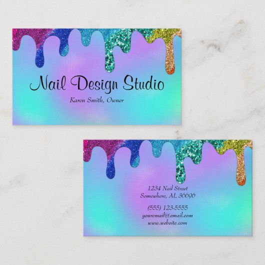 爪、 ネイルデザイン名刺 名刺 (正面/裏面)