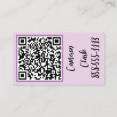 爪、 ネイルネイリストプロフェッショナルパープルピンク 名刺 (裏面)