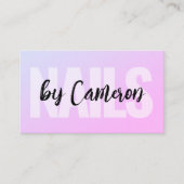 爪、 ネイルネイリストプロフェッショナルパープルピンク 名刺 (正面)