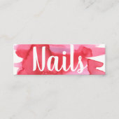 爪、 ネイルネイリスト水彩名刺 スキニー名刺 (正面)