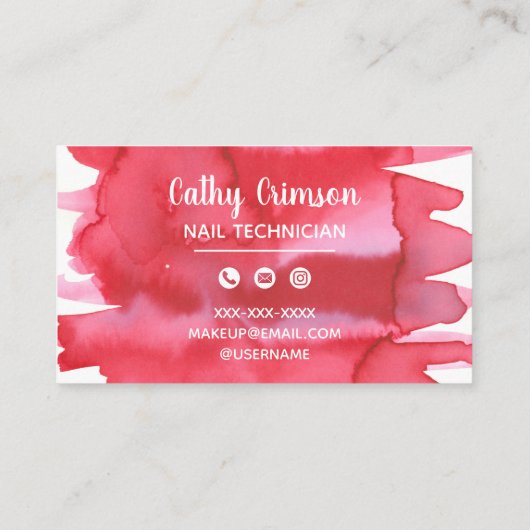 爪、 ネイルネイリスト水彩 名刺 (裏面)