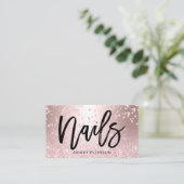 爪、 ネイルバラ金ゴールドグリッター金属スパークル紙吹雪 名刺 (スタンド正面)