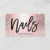 爪、 ネイルバラ金ゴールドグリッター金属スパークル紙吹雪 名刺 (正面)