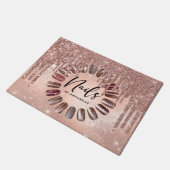 爪、 ネイルバラ金ゴールドタイポグラフィ ドアマット (アングル)