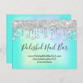 爪、 ネイルバー美しいスタジオホログラフィックシルバーダイヤモンド ポストカード (正面/裏面)