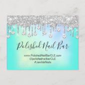 爪、 ネイルバー美しいスタジオホログラフィックシルバーダイヤモンド ポストカード (正面)