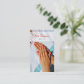 爪、 ネイルビーサロンメイクアップアーティストフォトQRコード 名刺 (スタンド正面)