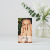 爪、 ネイルビーサロンメイクアップアーティストフォトQRコード 名刺 (スタンド正面)