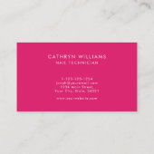 爪、 ネイルピンクアニマルプリントネイリスト 名刺 (裏面)