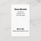 爪、 ネイルフランスのマニキュリスト美しいサロンスパ 名刺 (裏面)