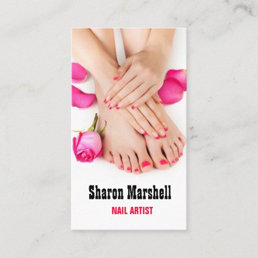 爪、 ネイルフランスのマニキュリスト美しいサロンスパ 名刺 (正面)