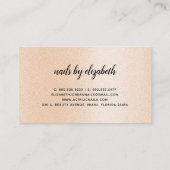 爪、 ネイルフローラブラックバラ金ゴールドグリッター名刺 名刺 (裏面)