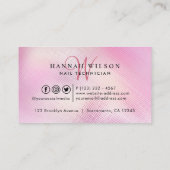 爪、 ネイルホログラフィックタイポグラフィ  名刺 (裏面)