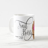 爪、 ネイルボス,ネイリスト，長い爪、 ネイル，マニキュア コーヒーマグカップ (正面左)