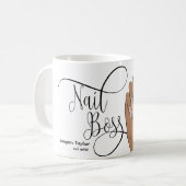 爪、 ネイルボス、ネイリスト、長い爪、 ネイル、マニキュアC コーヒーマグカップ (正面左)