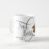 爪、 ネイルボス、ネイリスト、長い爪、 ネイル、マニキュアC コーヒーマグカップ (正面左)