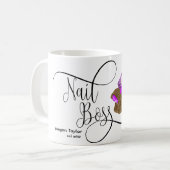 爪、 ネイルボス、ネイリスト、長い爪、 ネイル、マニキュアC コーヒーマグカップ (正面左)