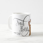 爪、 ネイルボス、ネイリスト、長い爪、 ネイル、マニキュアC コーヒーマグカップ (正面左)